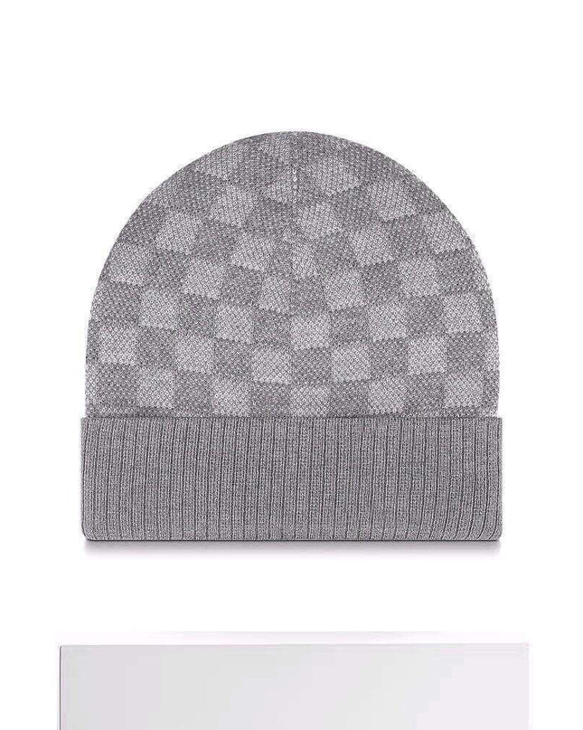 Chessboard Plaid Knitted Hat For Women - Plush Fashion Shop #