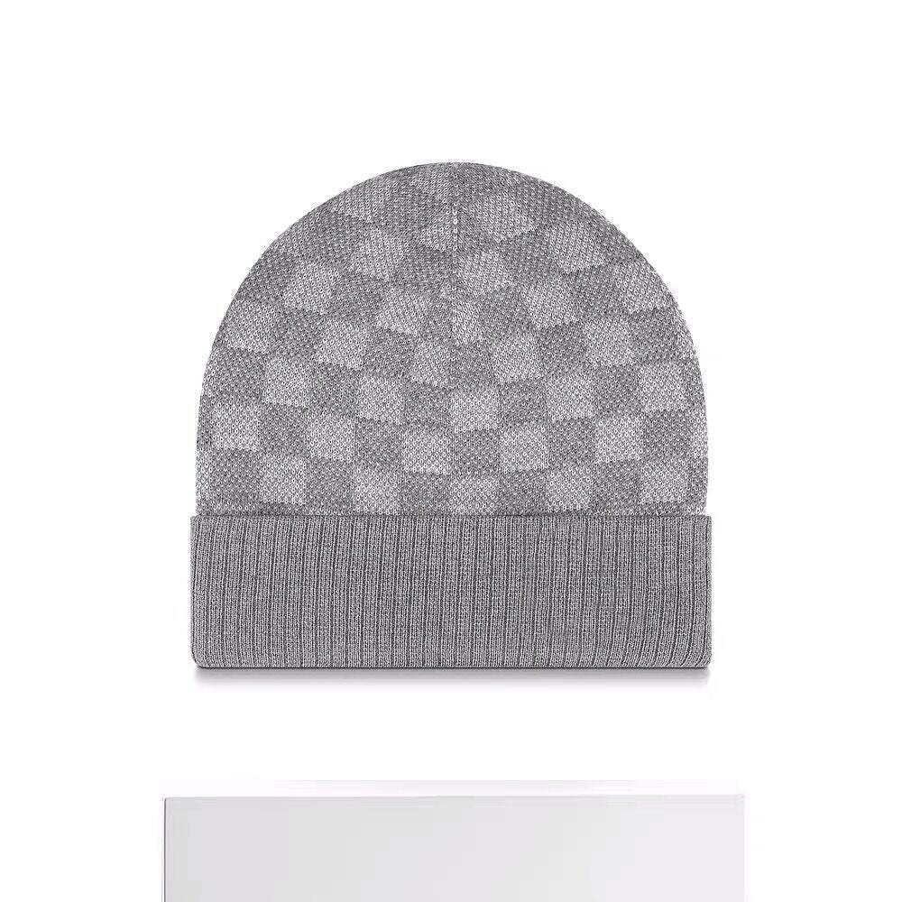 Chessboard Plaid Knitted Hat For Women - Plush Fashion Shop #