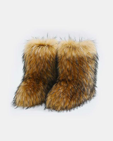 Thermal Fuzzy Platform Boots - Plush Fashion Shop #