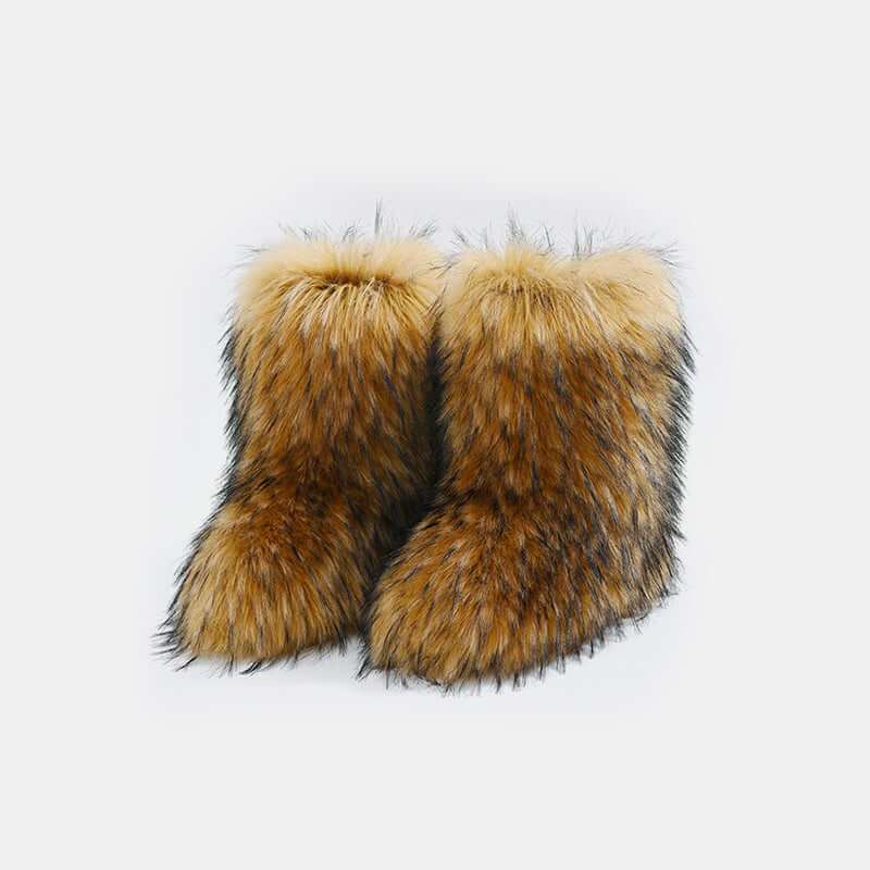 Thermal Fuzzy Platform Boots - Plush Fashion Shop #