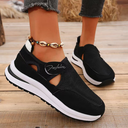 Women's Mesh Round Toe Platform Sneakers