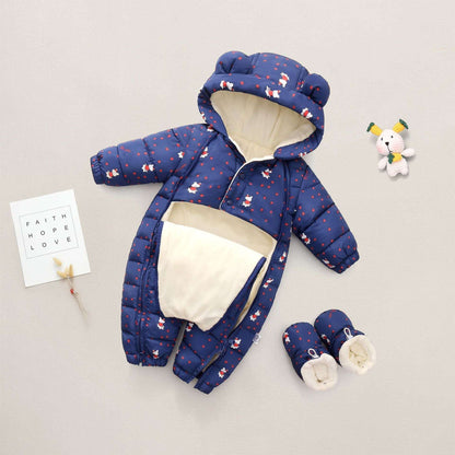 Boys' And Girls' Padded And Thickened Thermal Onesie - Plush Fashion Shop #