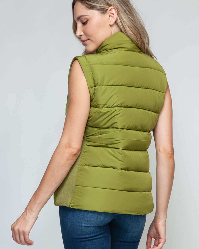 Snobbish Zip Up Turtleneck Vest with Pockets - Plush Fashion Shop #