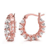 U-shaped earrings with full zircon rhinestones, geometric design, gold or white gold options.