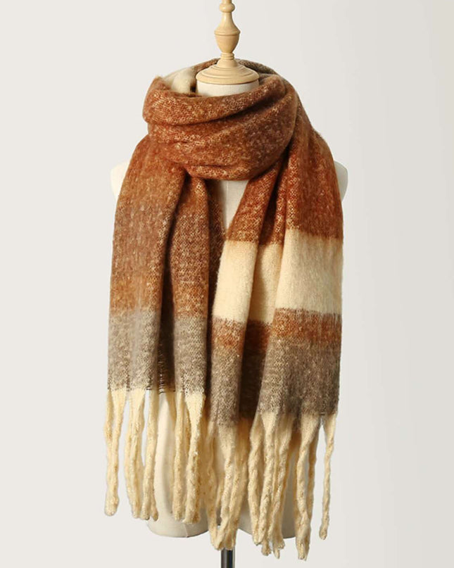 Fringe Color Block Scarf - Plush Fashion Shop #