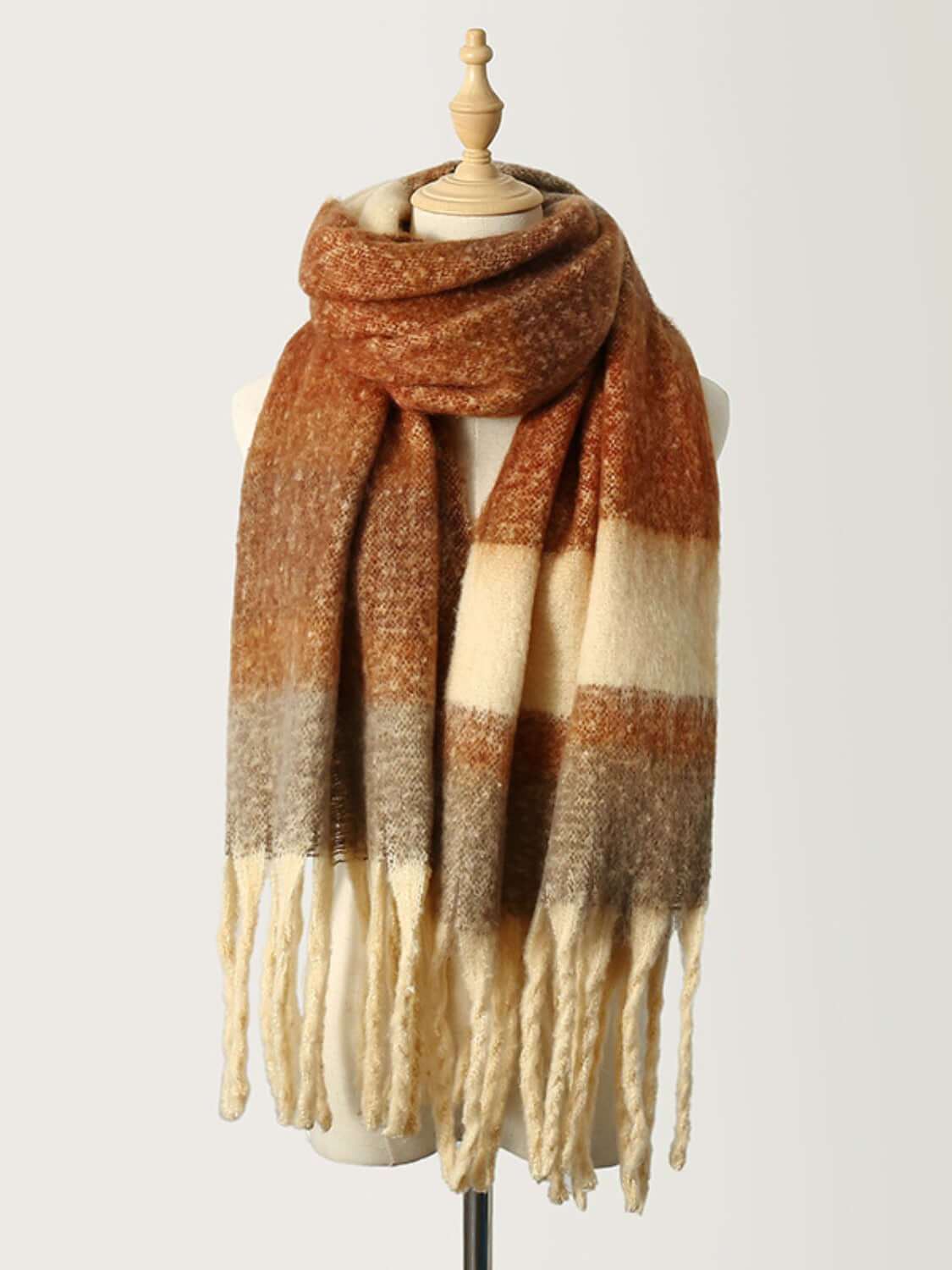 Fringe Color Block Scarf - Plush Fashion Shop #