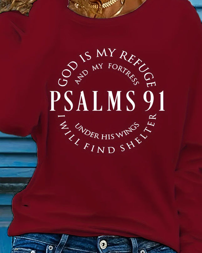 Women's Inspirational Psalms 91 Verse Long Sleeve T-Shirt