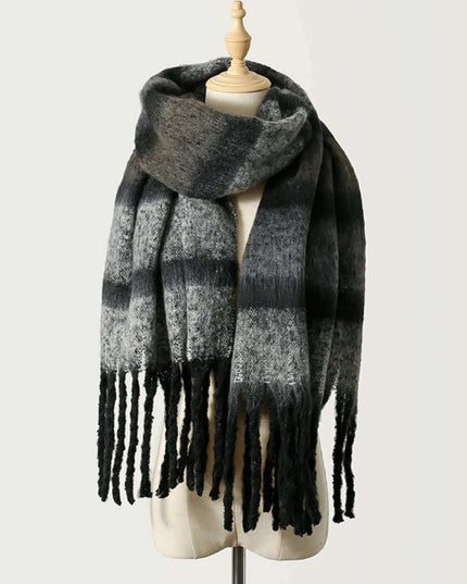 Fringe Color Block Scarf - Plush Fashion Shop #