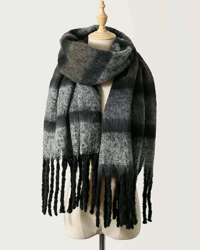 Fringe Color Block Scarf - Plush Fashion Shop #