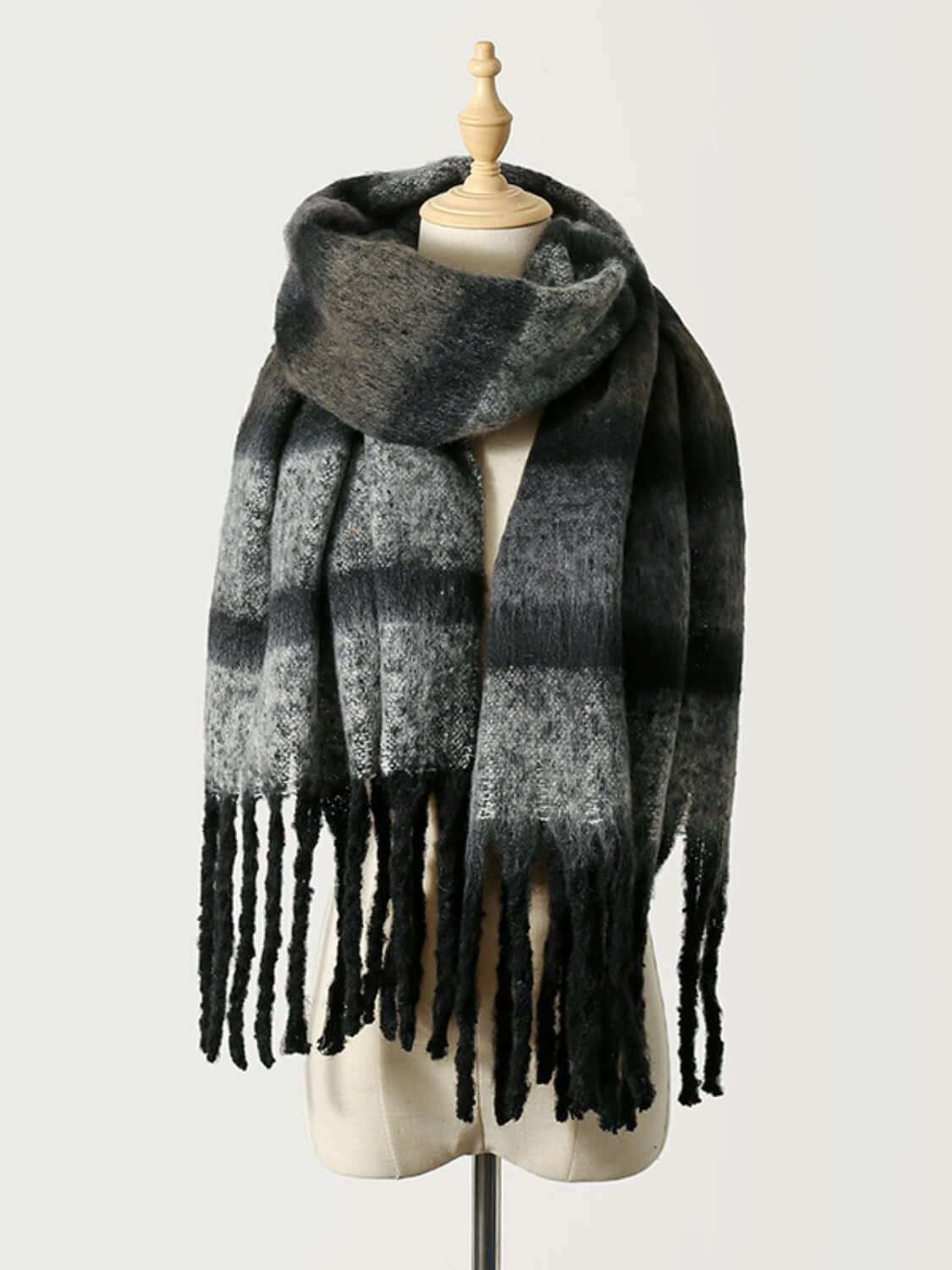 Fringe Color Block Scarf - Plush Fashion Shop #