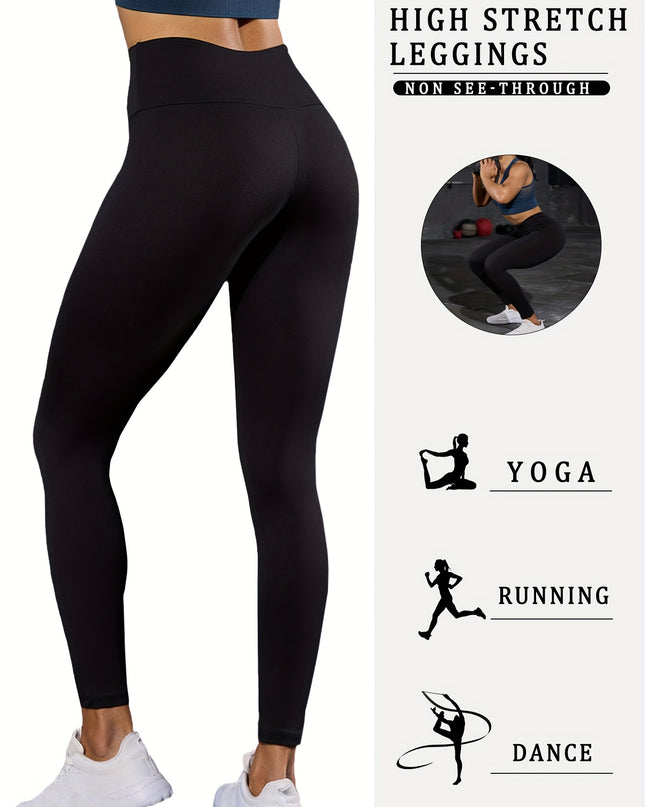 5 Pack Super Soft High Waisted Tummy Control No See Through Workout Yoga Pants For Women - Plush Fashion Shop