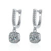 Ear Clip Women's Diamond Inlaid Short Hollow Zircon Earrings in copper-white gold plating.