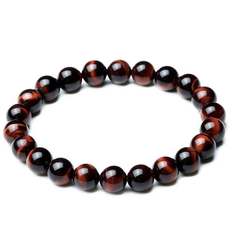 Tiger Eye Bracelet! Vintage Style  8mm Red Tiger Eye Bracelet - Plush Fashion Shop #