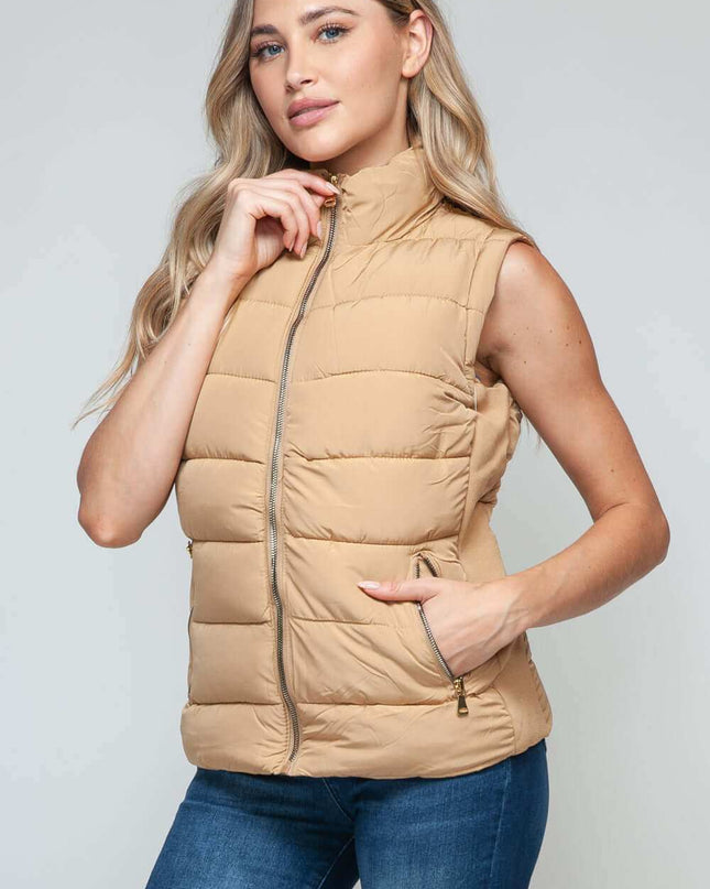 Snobbish Zip Up Turtleneck Vest with Pockets - Plush Fashion Shop #