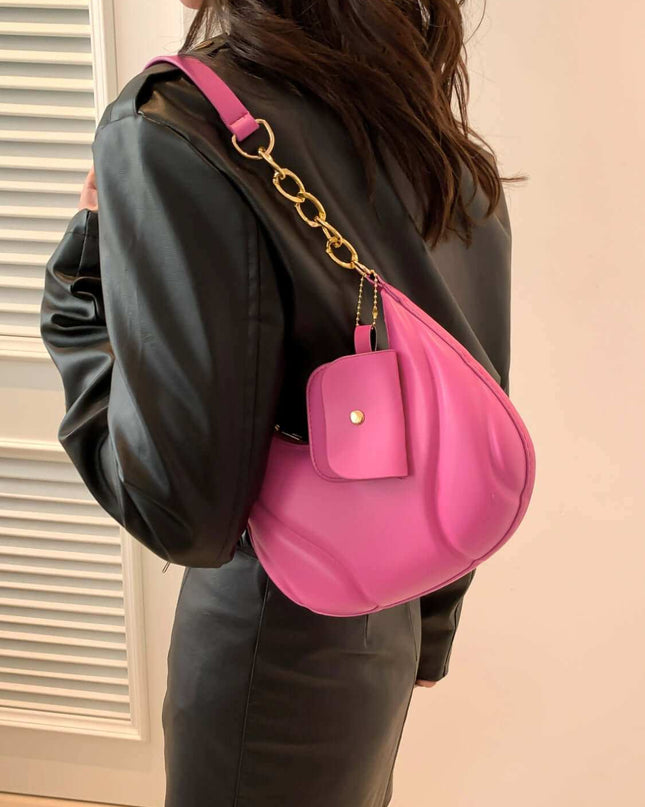 PU Leather Shoulder Bag with EarPods Bag - Plush Fashion Shop #