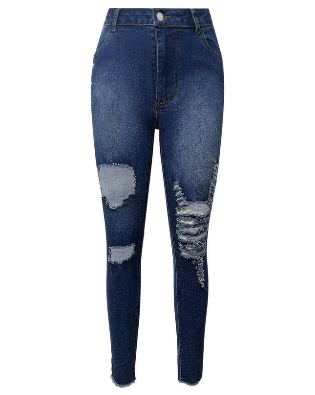 Distressed Skinny Jeans with Pockets - Plush Fashion Shop #