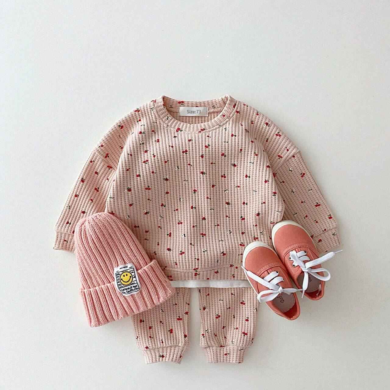 Infant & Kids Waffle Sweatshirt Casual Set