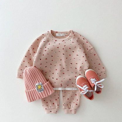 Infant & Kids Waffle Sweatshirt Casual Set