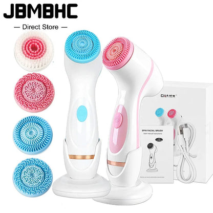 Professional title: "Advanced Ultrasonic Facial Cleansing Brush with MExperience the ultimate deep cleanse and facial massage with our Advanced Ultrasonic Facial Cleansing Brush. Featuring 3-in-1 Functionality, this versatile tool remoFacial cleanserPlush Fashions ShopPlush Fashion Shop