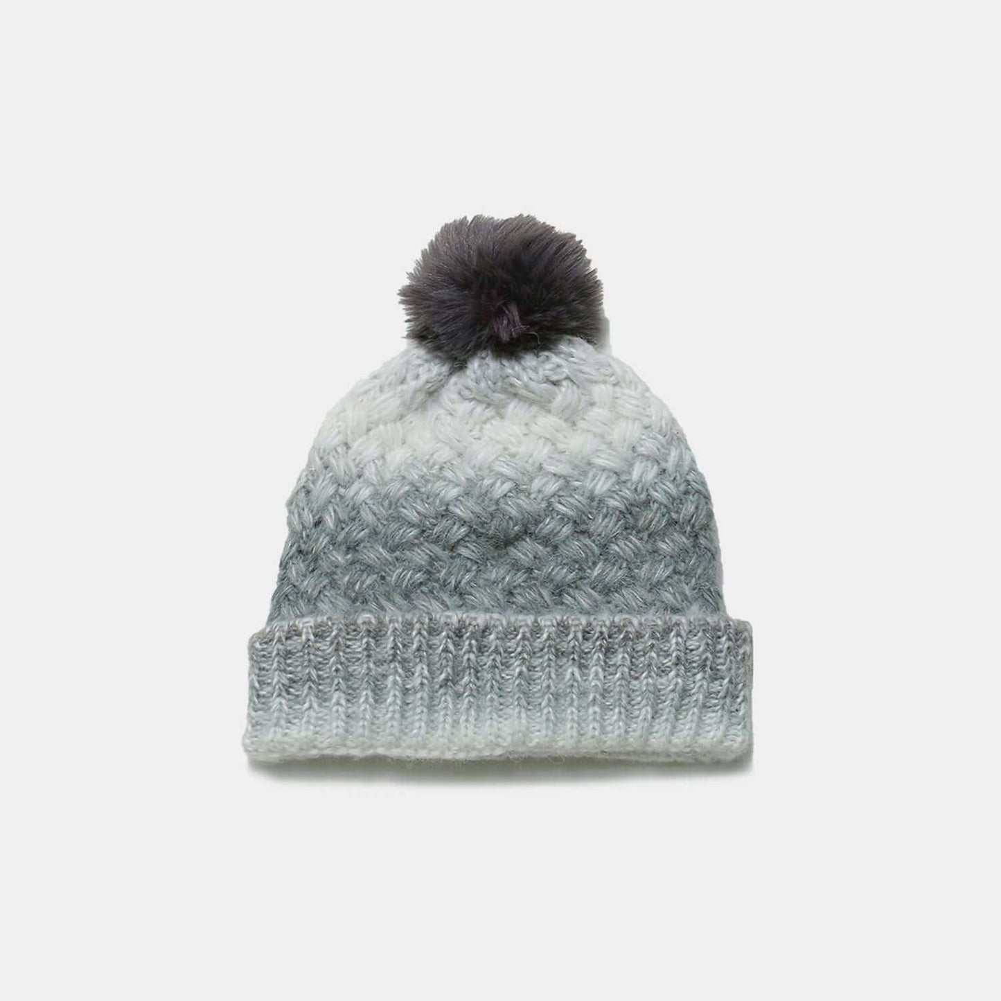 Gradient Knit Hat with Pompom - Plush Fashion Shop #