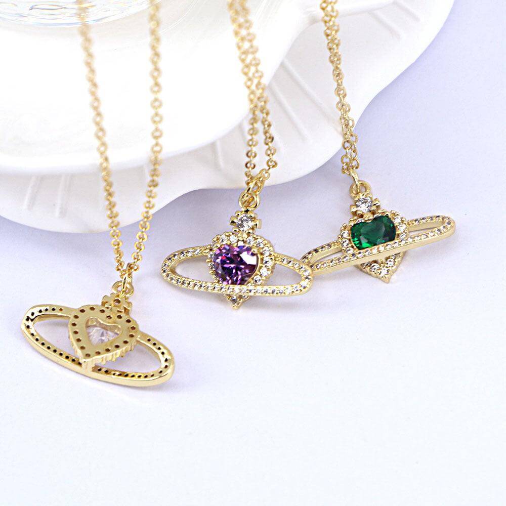 Ladies Fashion Personality Zircon Love Necklace Women - Plush Fashion Shop #