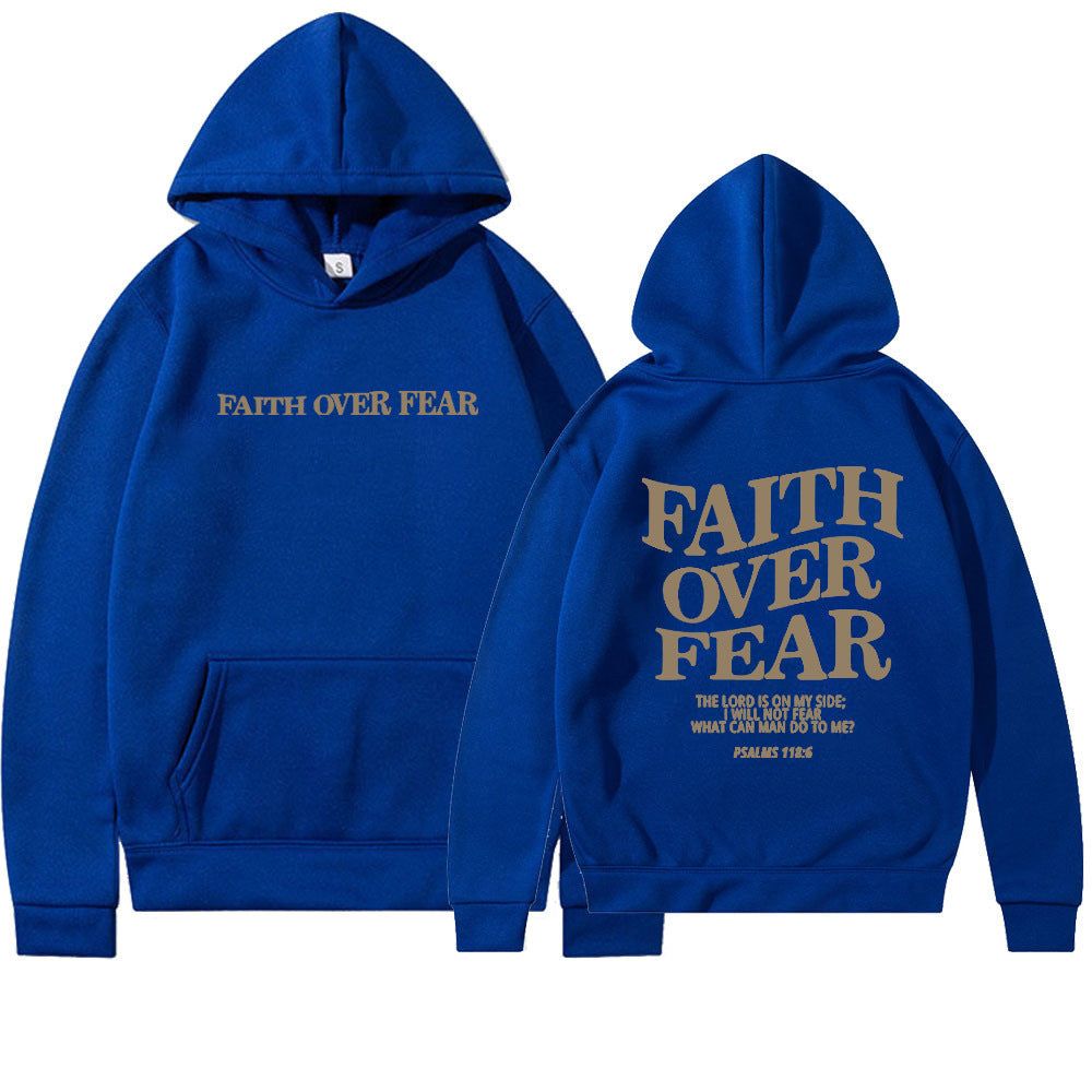 Faith Over Fear Men's And Women's Hoodies SweaterEmbrace your faith with our Faith Over Fear hoodies! Available in multiple colors and sizes, these hoodies feature a stylish letter pattern and top-stitched pockets.SweaterPlush Fashions ShopPlush Fashion Shop