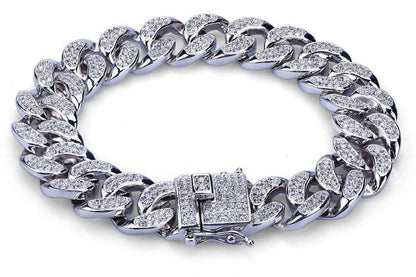 Men's Silver Cuban Link  Bracelet