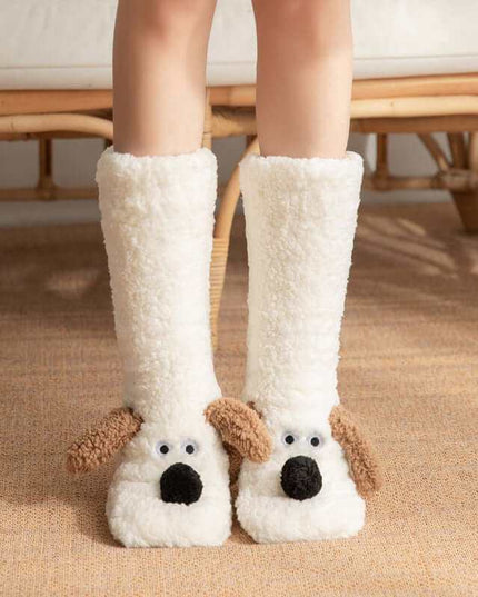 Cute Cartoon Doggy  Winter Warm Non-slip Plush Socks For Women - Plush Fashion Shop #