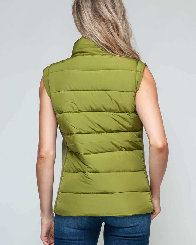 Snobbish Zip Up Turtleneck Vest with Pockets - Plush Fashion Shop #