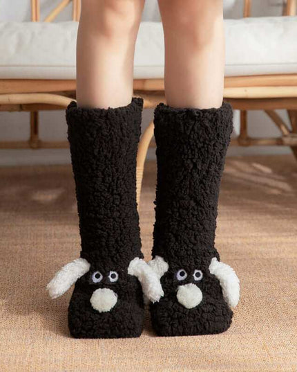 Cute Cartoon Doggy  Winter Warm Non-slip Plush Socks For Women - Plush Fashion Shop #