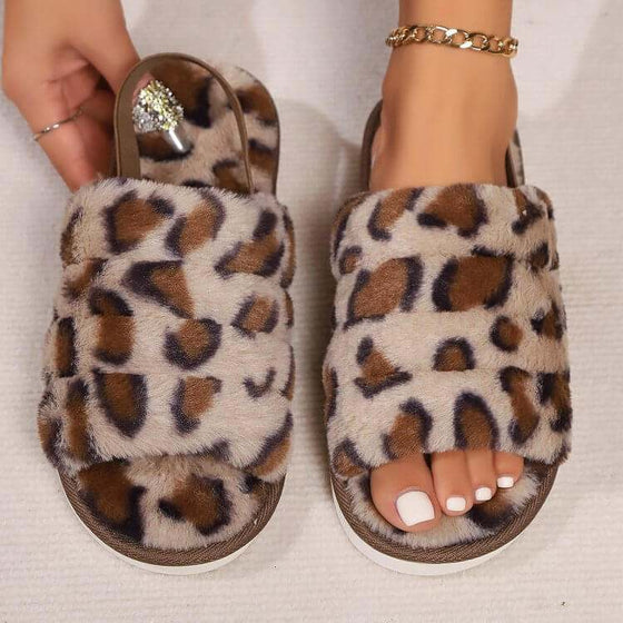 Leopard Open Toe SlippersIndulge in luxurious comfort with our Leopard Open Toe Slippers. Made with a soft and durable blend of elastomer and nylon velvet, these flats provide all-day comforShoesPlush Fashion ShopPlush Fashion ShopLeopard Open Toe Slippers