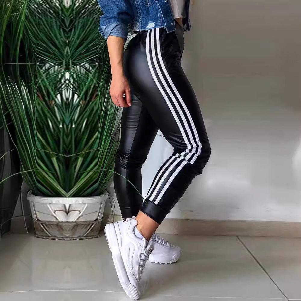 Women's Fashion New PU Side Ribbon Stitching Casual TrousersExperience comfort and style with our Women's Fashion New PU Side Ribbon Stitching Casual Trousers. Made with a wool blend fabric, these medium-thickness trousers haPantsPlush Fashions ShopPlush Fashion Shop