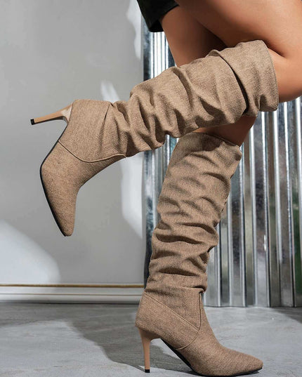 Women's Point Toe Stiletto Boots - Plush Fashion Shop #