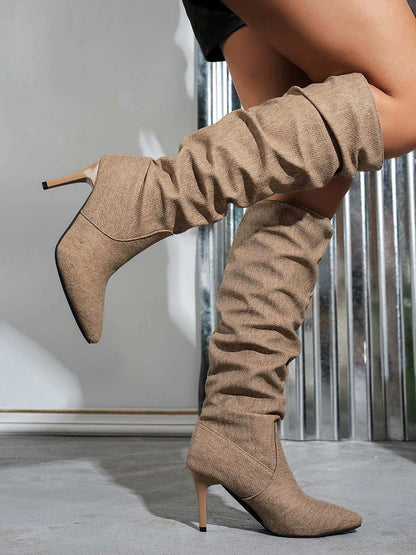 Women's Point Toe Stiletto Boots - Plush Fashion Shop #