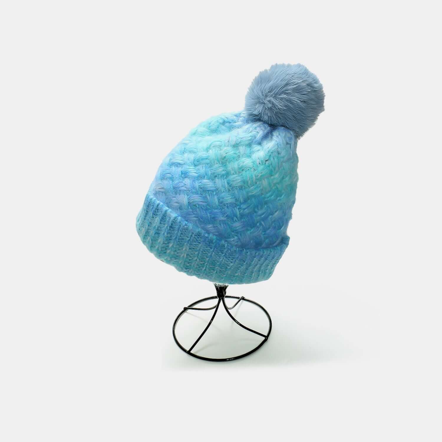 Gradient Knit Hat with Pompom - Plush Fashion Shop #