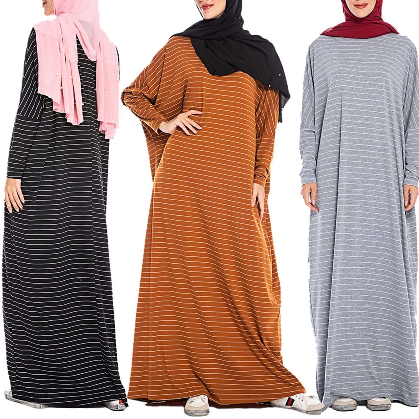 Large Women's Fashion Comfortable Bat Long Sleeve Stripe Casual Long DMake a statement with our Large Women's Fashion Comfortable Bat Long Sleeve Stripe Casual Long Dress! Made with soft cotton fabric and available in a variety of coloLong DressPlush Fashions ShopPlush Fashion ShopFashion Comfortable Bat Long Sleeve Stripe Casual Long Dress