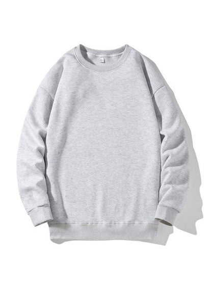 Men's new solid color round neck long sleeve sweatshirt - Plush Fashion Shop #