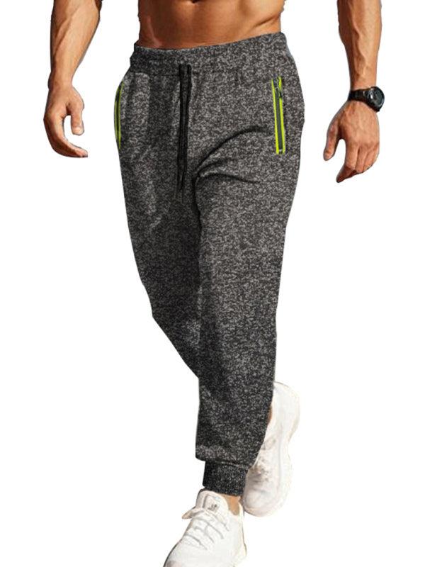 Men's sports casual cationic zipper cuffs slim fit sweatpants - Plush Fashion Shop #