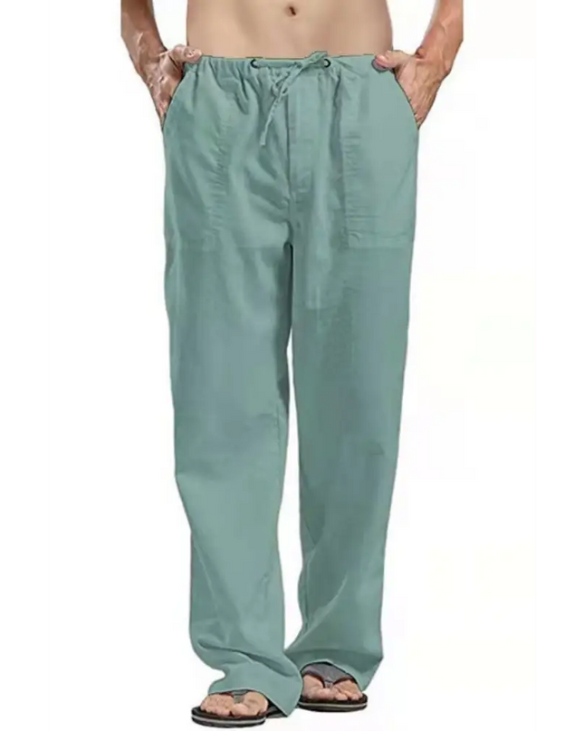 Light green drawstring straight leg pants from Teal Plush Fashion Shop