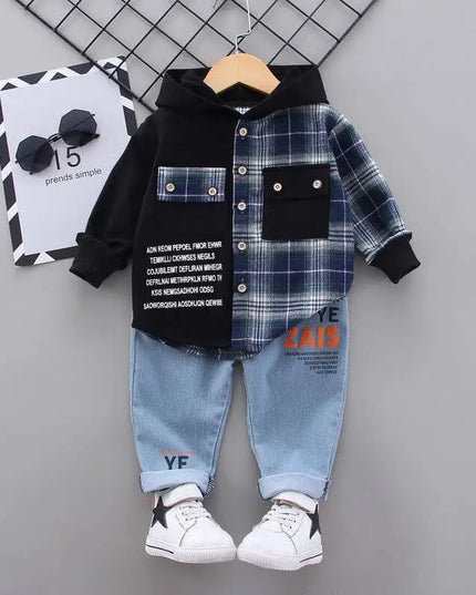 Two-piece Autumn Plaid Shirt - Plush Fashion Shop #