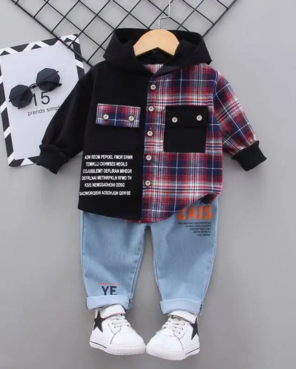 Two-piece Autumn Plaid Shirt - Plush Fashion Shop #