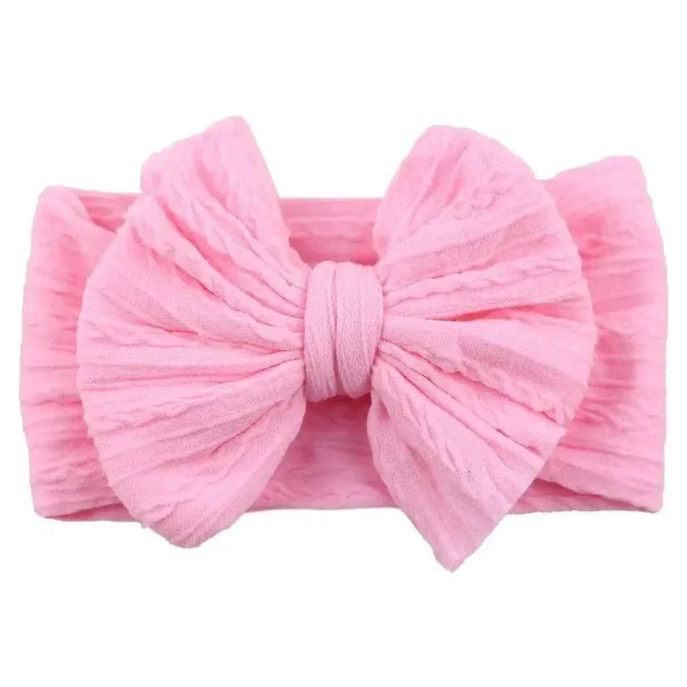 Newborn Solid Cable Baby Bow Headband for Child