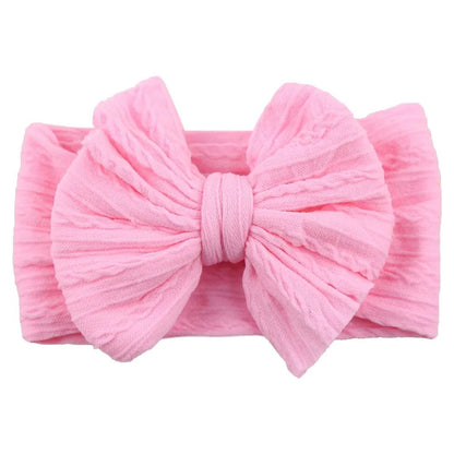 Newborn Solid Cable Baby Bow Headband for Child