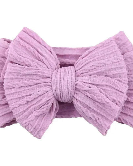 Newborn Solid Cable Baby Bow Headband for Child