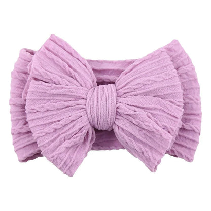 Newborn Solid Cable Baby Bow Headband for Child