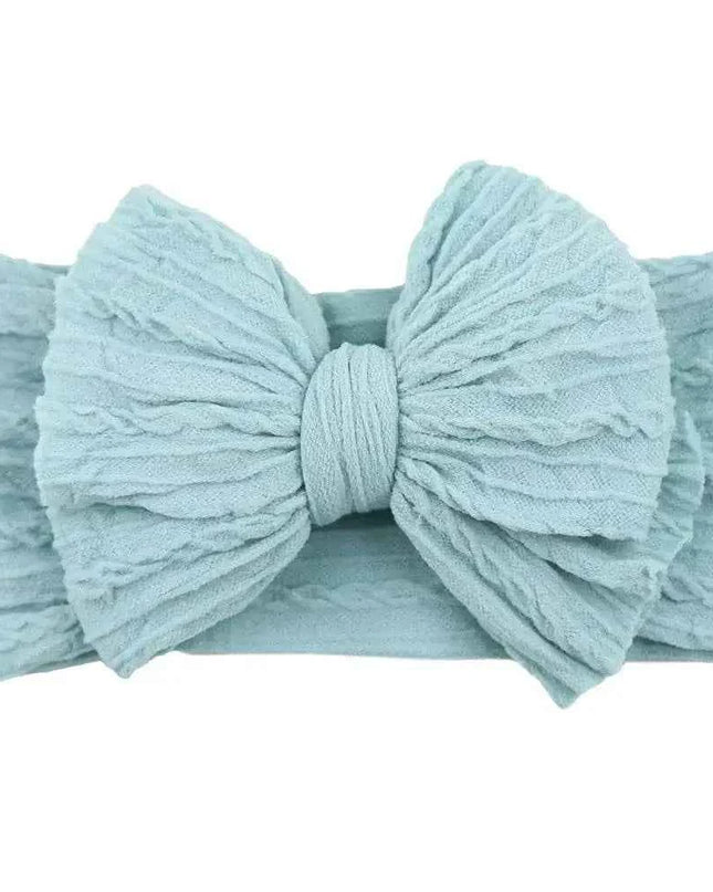 Newborn Solid Cable Baby Bow Headband for Child - Plush Fashion Shop #