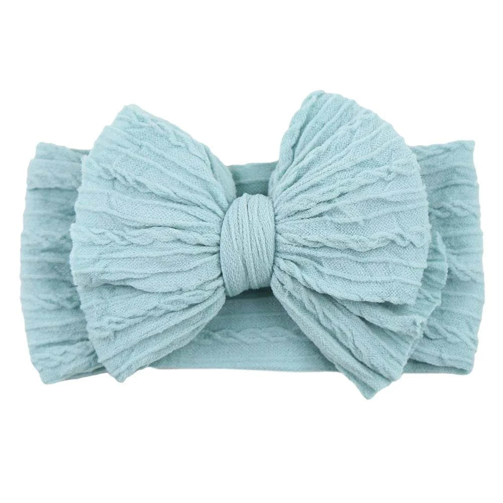 Newborn Solid Cable Baby Bow Headband for Child