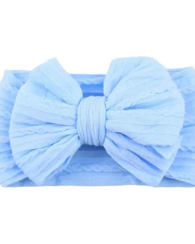 Newborn Solid Cable Baby Bow Headband for Child - Plush Fashion Shop #