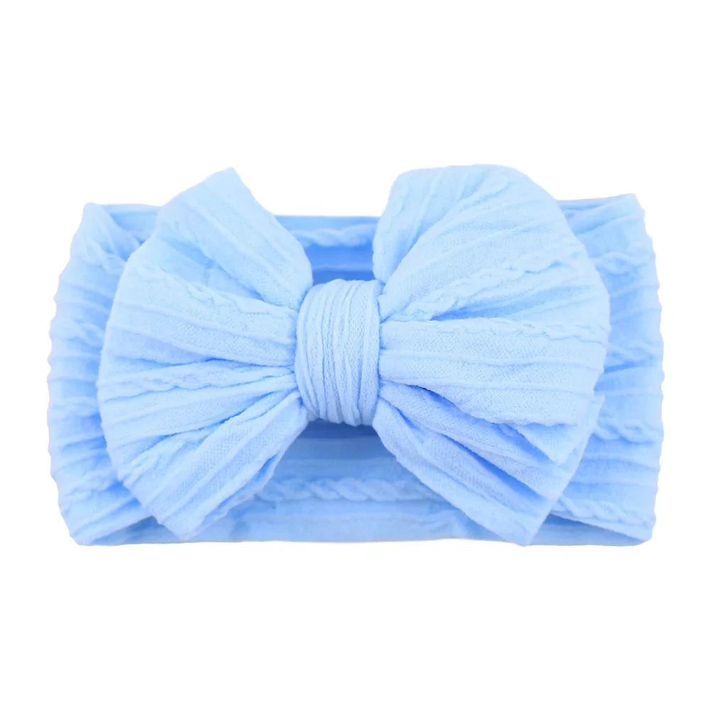 Newborn Solid Cable Baby Bow Headband for Child