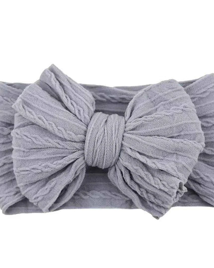 Newborn Solid Cable Baby Bow Headband for Child